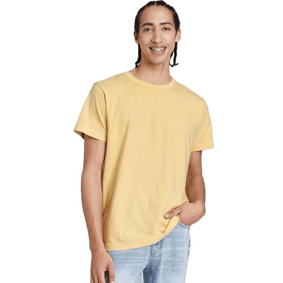 Original Use Men's Sweet Corn Yellow Soft 100% Cotton Crewneck Tee - Large 42/44 - Picture 1 of 6